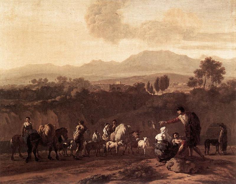 DUJARDIN, Karel Landscape in the Roman Campagna sdf oil painting image